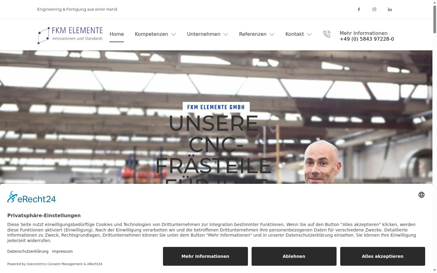 Skärmbild av samtyckesbannern som visades före någon interaktion