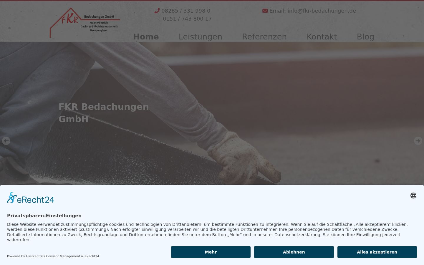 Skärmbild av samtyckesbannern som visades före någon interaktion