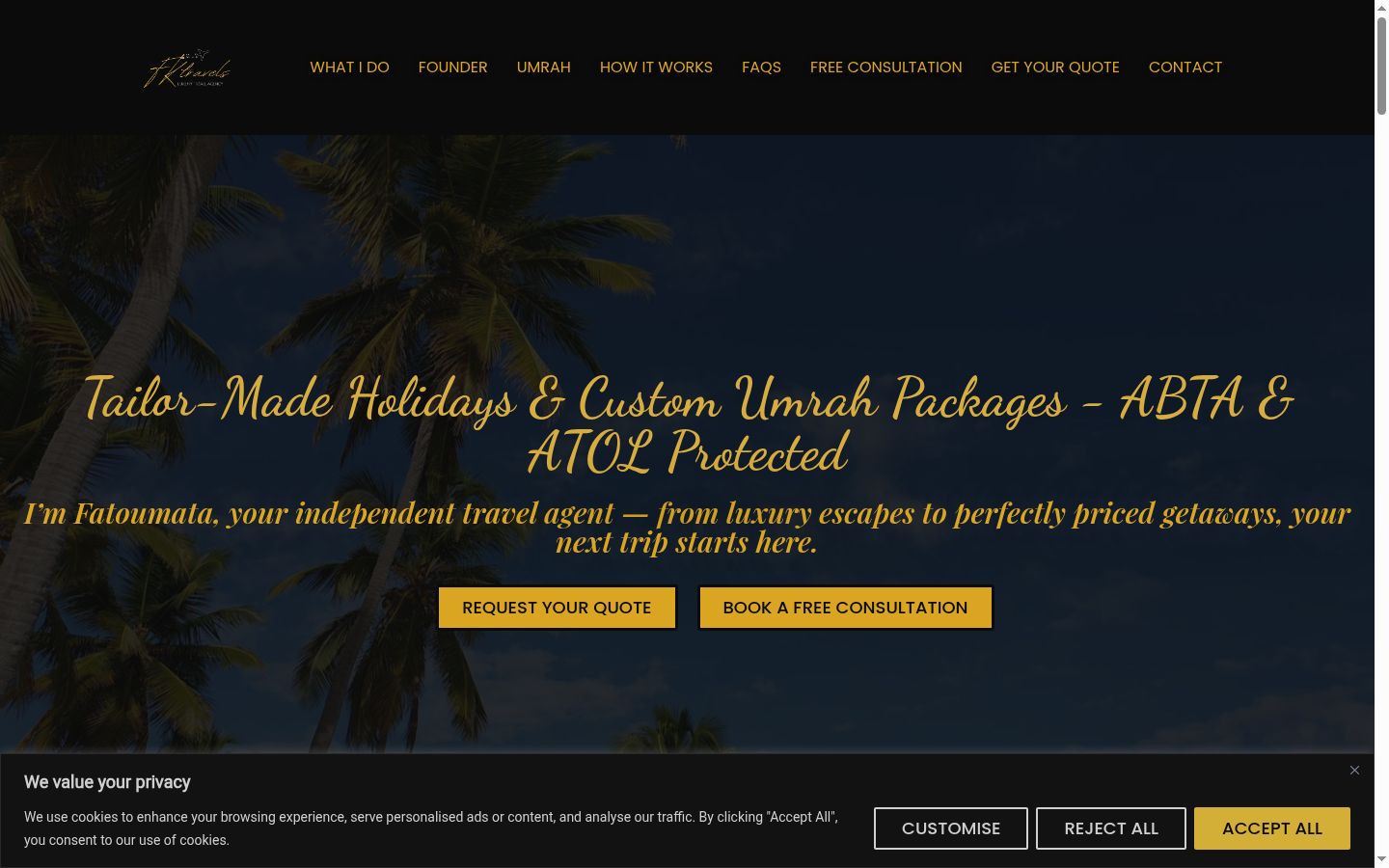 Screenshot of the consent banner shown before any interaction