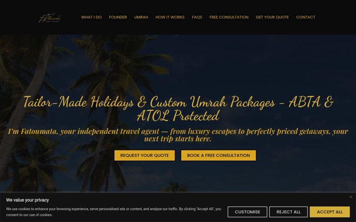 Screenshot of fktravels.co.uk