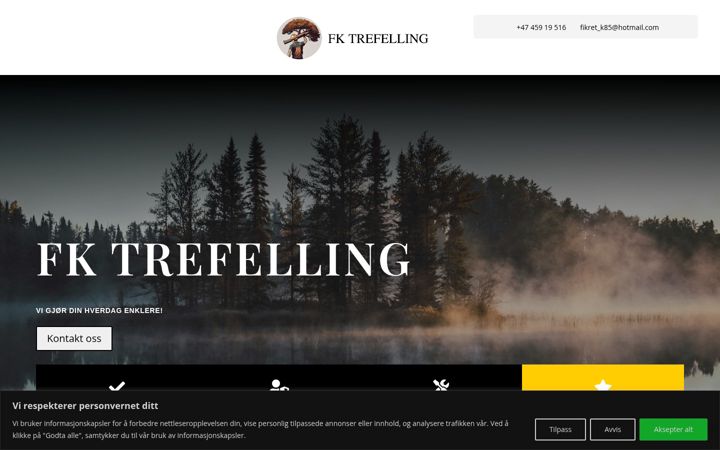 Screenshot of fktrefelling.no