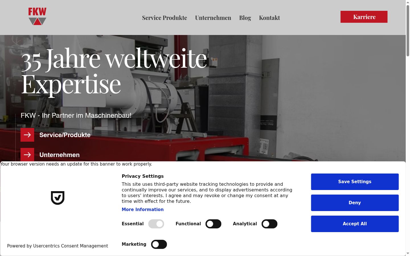 Screenshot tal-banner tal-kunsens muri qabel kwalunkwe interazzjoni