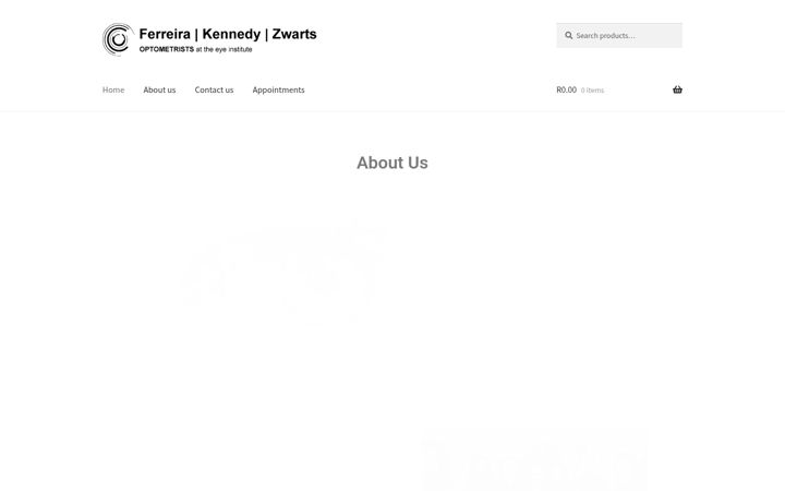 Screenshot of fkzoptometrists.co.za