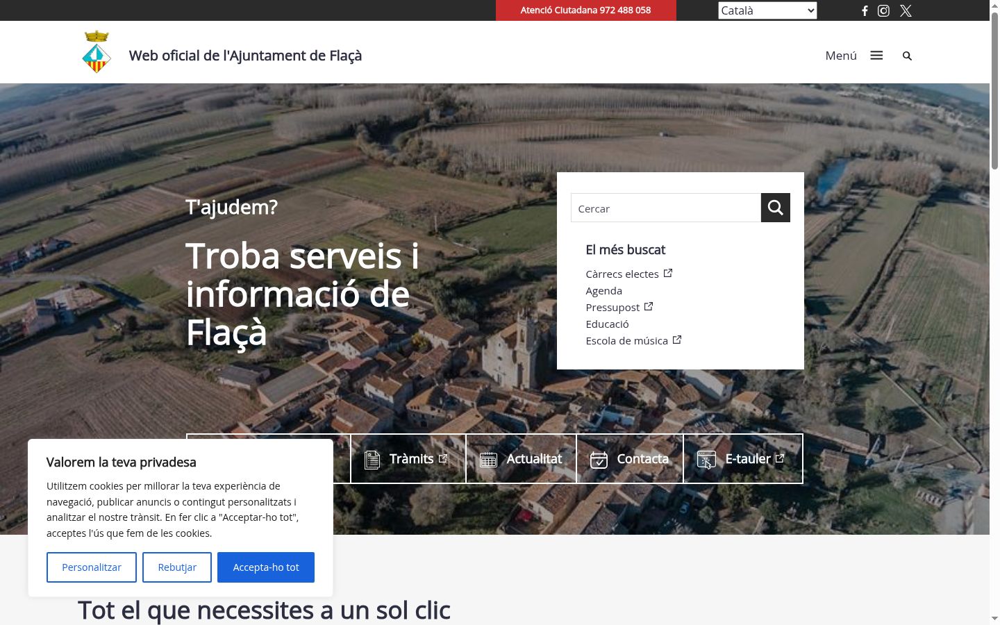Screenshot del banner di consenso mostrato prima di qualsiasi interazione