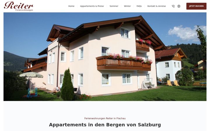 Screenshot of flachau-appartement.com