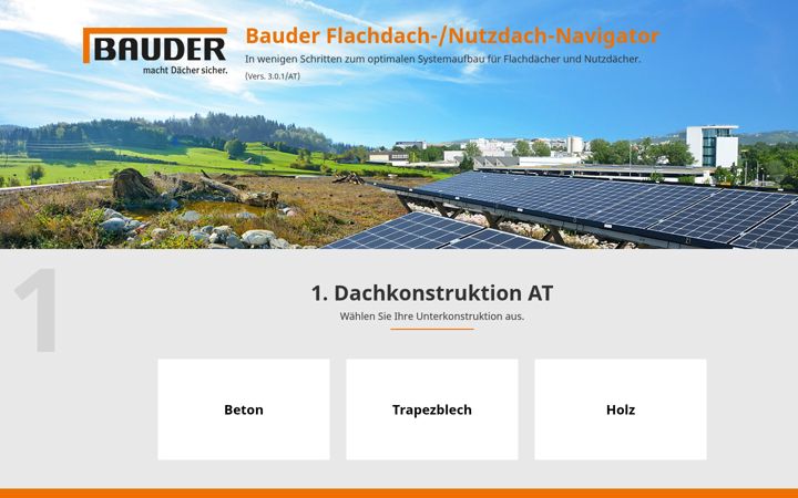 Screenshot of flachdach-navigator.at