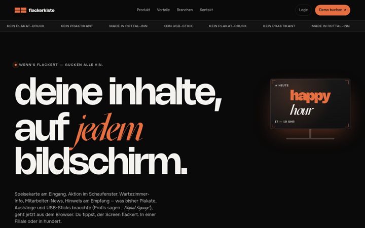 Screenshot of flackerkiste.de