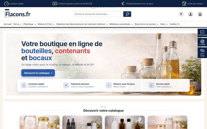 Screenshot of flacons.fr
