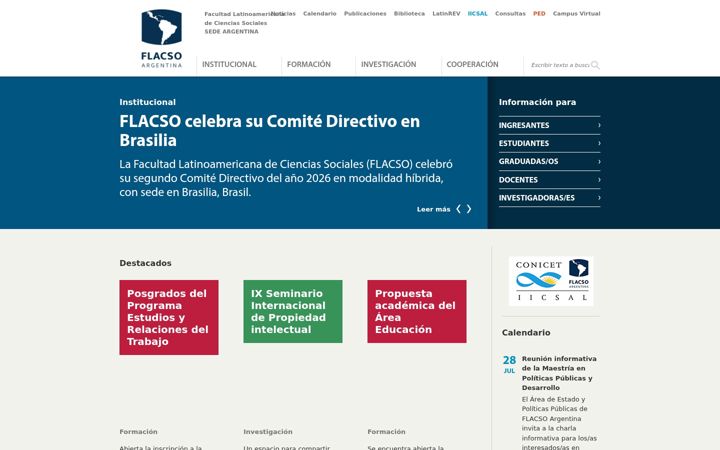 Screenshot of flacso.org.ar