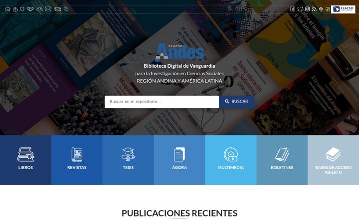 Screenshot of flacsoandes.edu.ec
