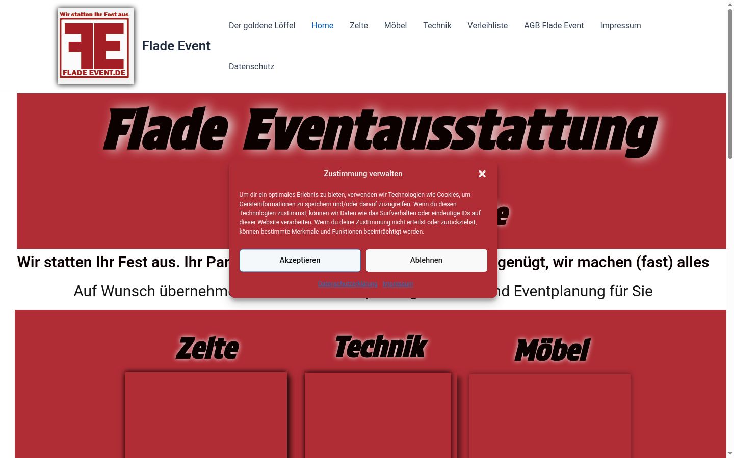Screenshot del banner di consenso mostrato prima di qualsiasi interazione