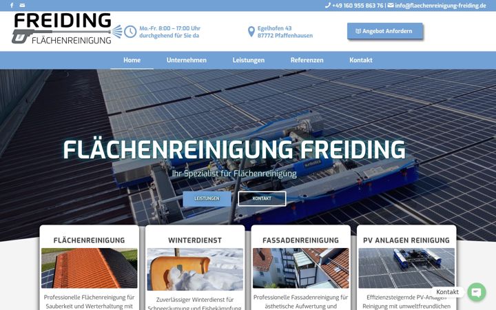 Screenshot ta' flaechenreinigung-freiding.de