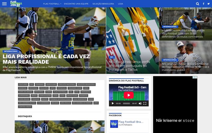 Screenshot of flagfootballbrasil.com.br