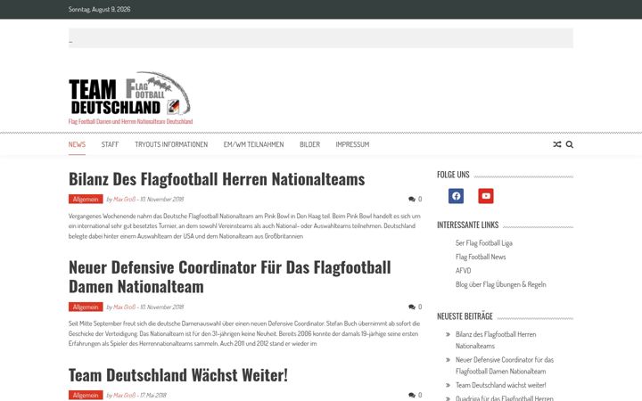 Screenshot of flagfootballdeutschland.de
