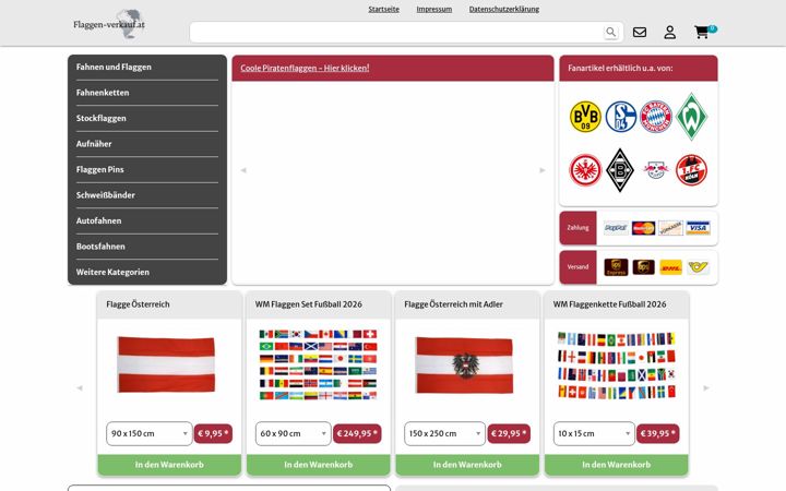 Screenshot of flaggen-verkauf.at