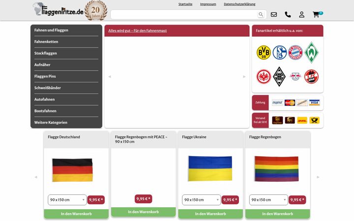 Screenshot ta' flaggenfritze.de