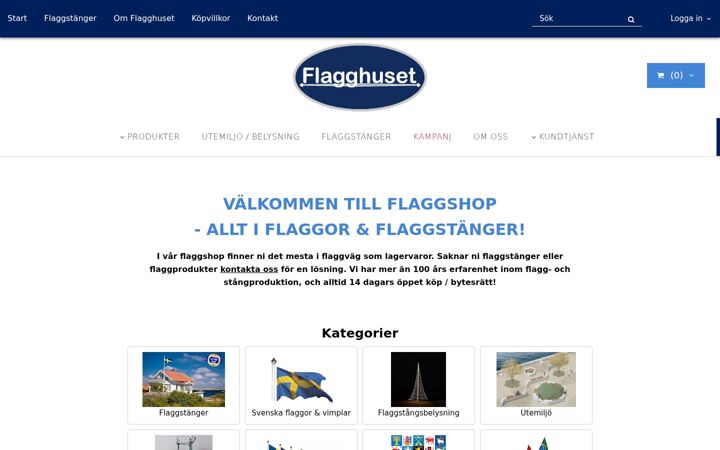 Screenshot stránky flaggshop.se