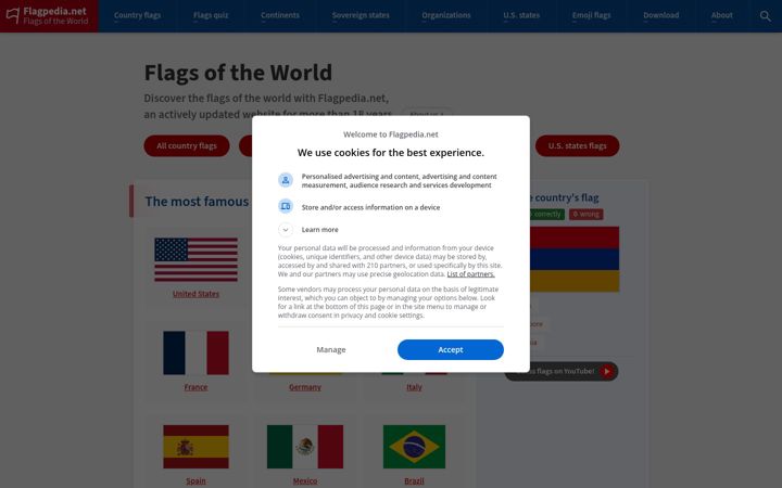 Screenshot of flagpedia.net