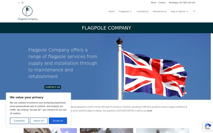 Screenshot of flagpolecompany.co.uk