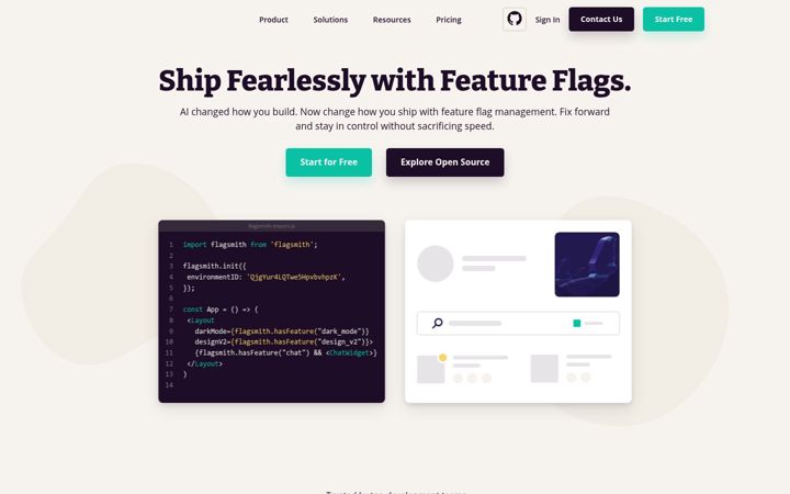 Screenshot of flagsmith.com