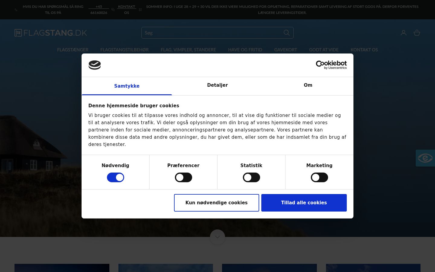 Screenshot van de toestemmingsbanner zoals getoond vóór enige interactie