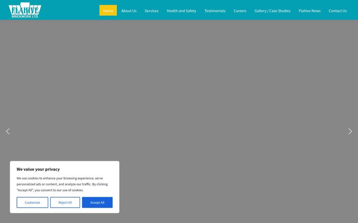 Screenshot of flahivebrickwork.co.uk