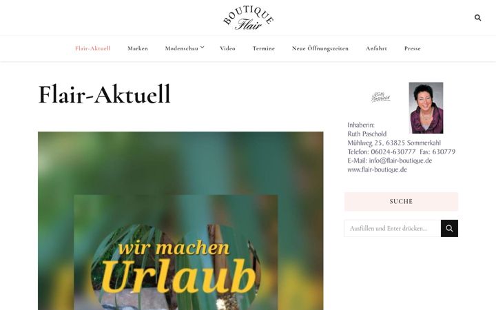Screenshot of flair-boutique.de