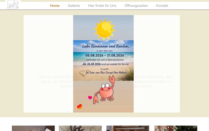 Screenshot of flair-concept-store.de