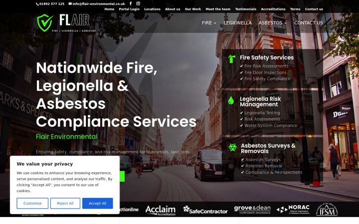 Screenshot of flair-environmental.co.uk