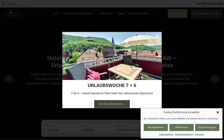 Zrzut ekranu flairhotel-vierjahreszeiten.de