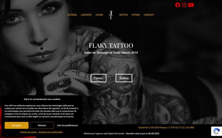 Screenshot of flakytattoo.ch