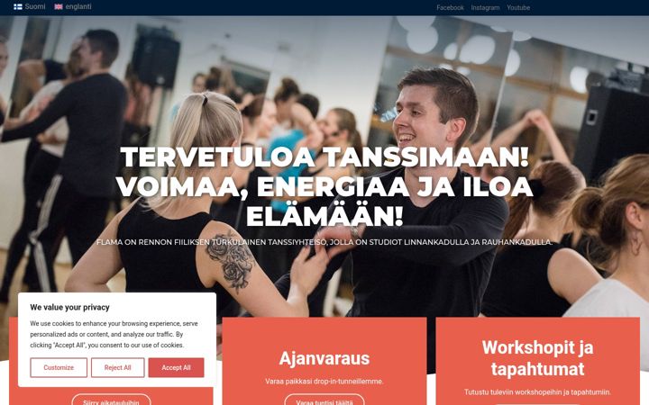 Screenshot of flama.fi