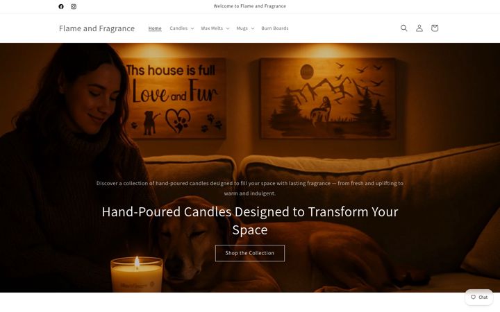 Screenshot of flame-fragrance.co.uk