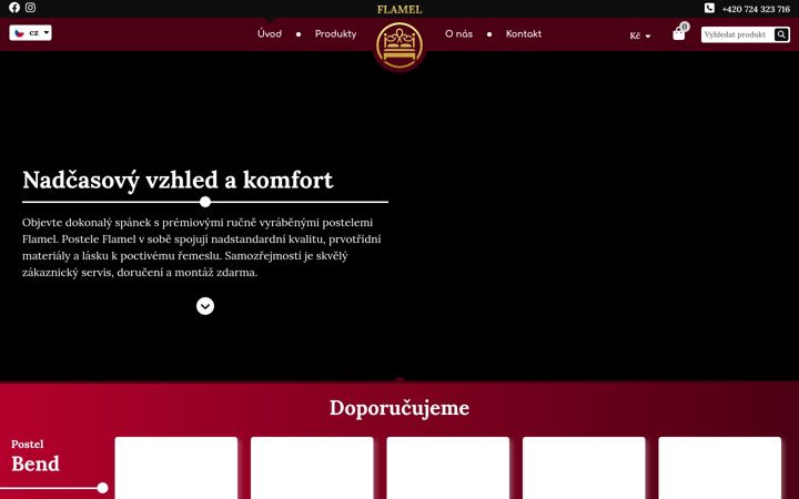 Screenshot stránky flamel.cz