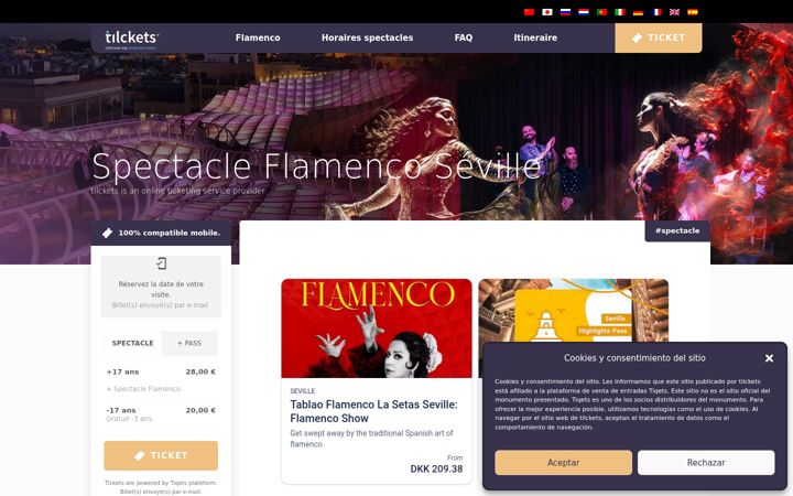 Screenshot of flamenco-seville.com