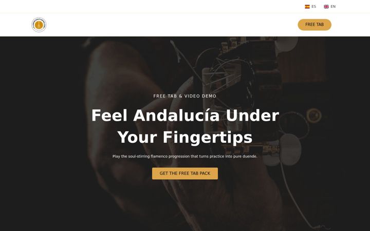 Screenshot of flamencoguitarpro.com