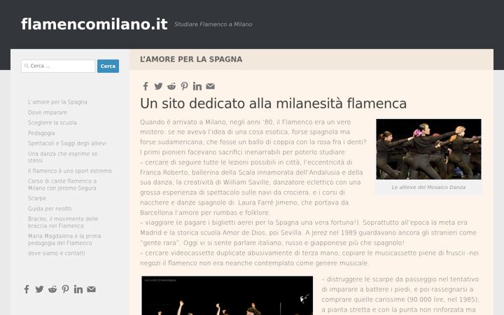 Screenshot του flamencomilano.it