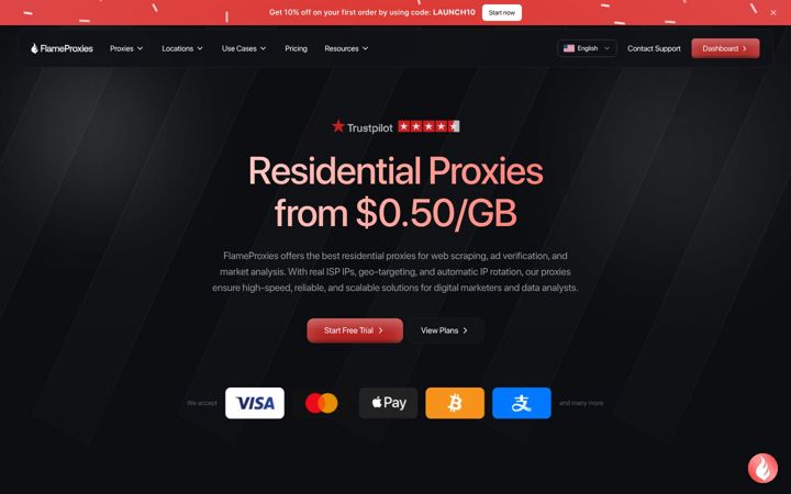 Screenshot of flameproxies.com