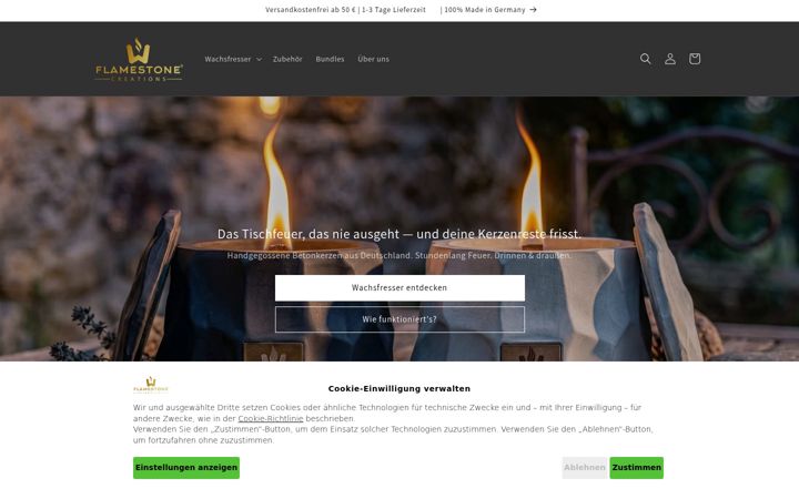 Screenshot of flamestone-creations.com