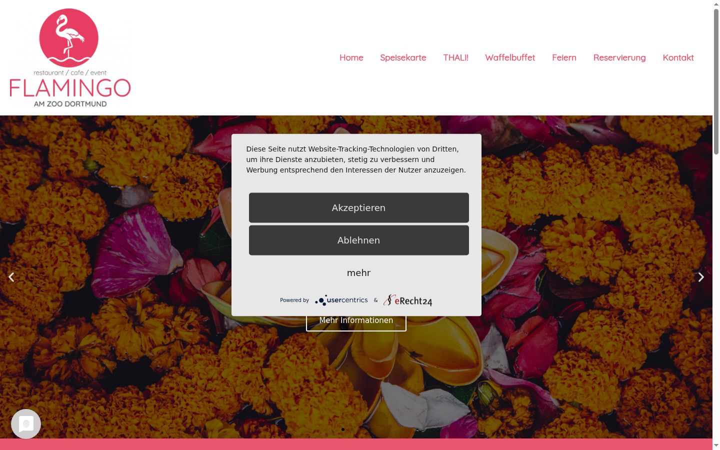 Screenshot del banner di consenso mostrato prima di qualsiasi interazione
