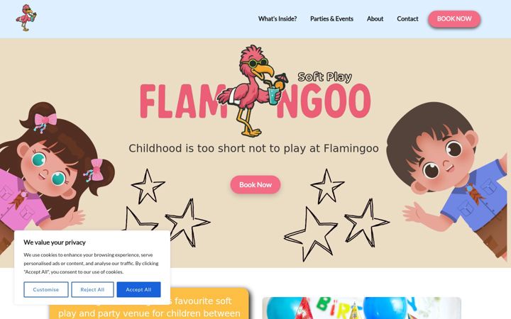 Screenshot ta' flamingoo.co.uk