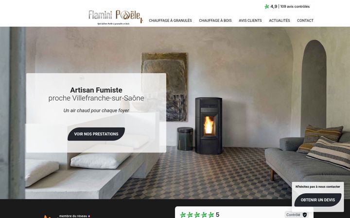 Screenshot of flamini-poeles.com