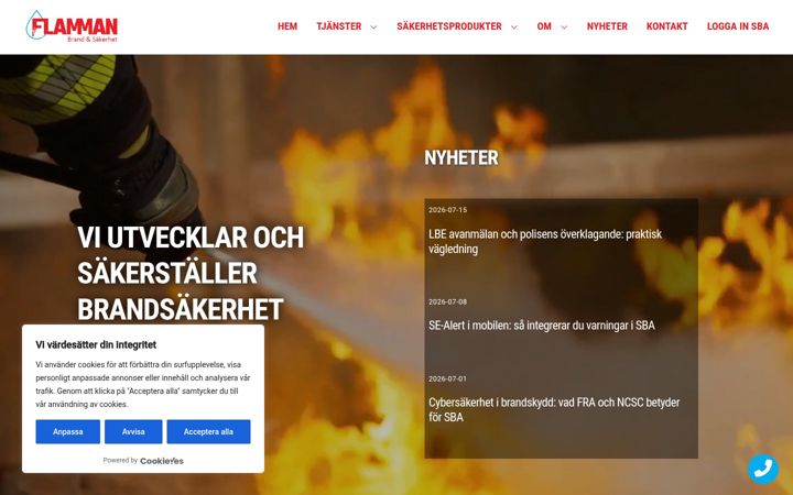 Screenshot of flammanbrand.se