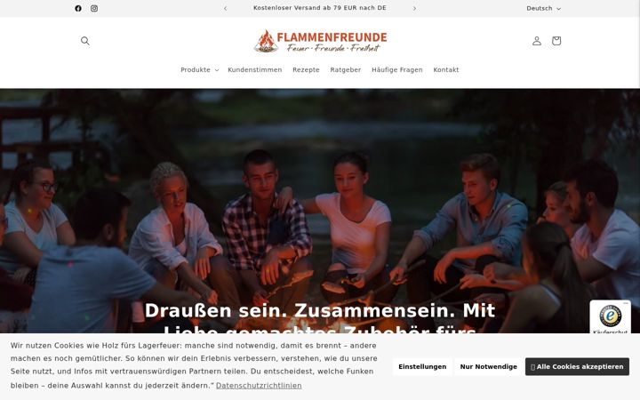 Screenshot of flammenfreunde.de