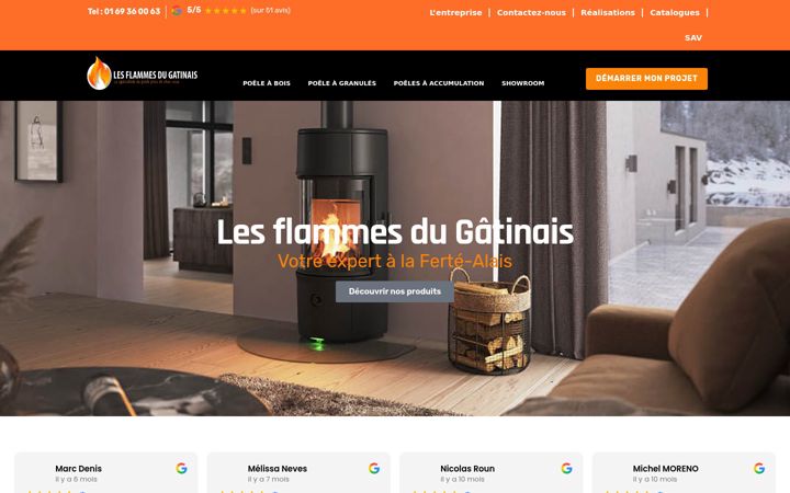 Screenshot of flammes-du-gatinais.fr