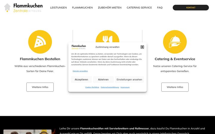 Screenshot of flammkuchenzentrale.de
