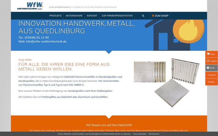 Screenshot of flammschutzfilter-edelstahl.de