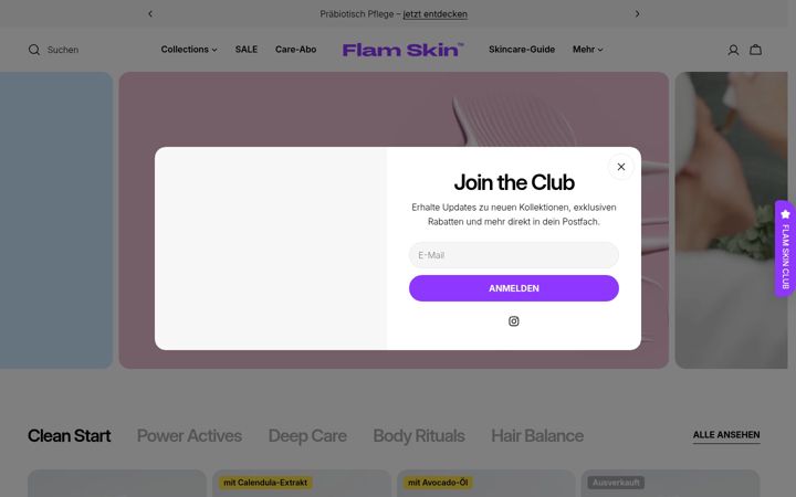 Screenshot of flamskin.com