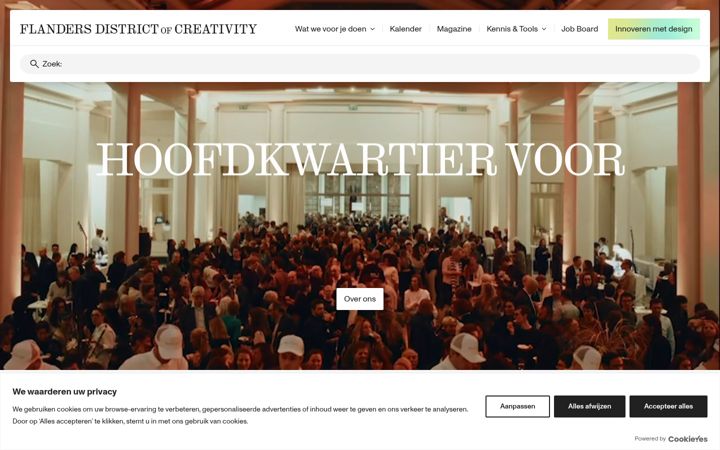 Zrzut ekranu flandersdistrictofcreativity.be