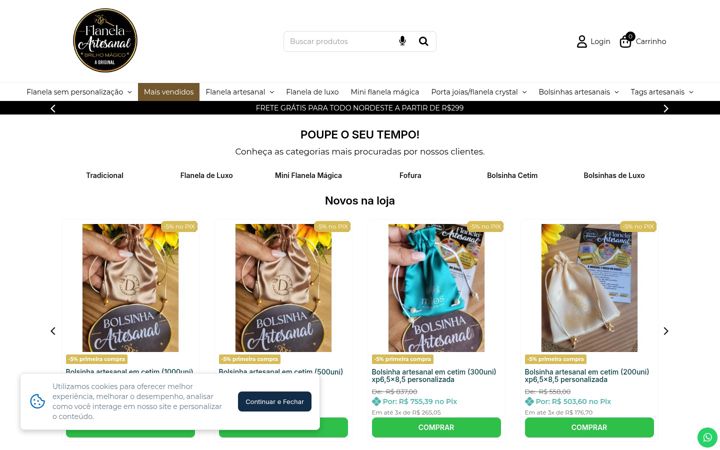 Screenshot of flanelaartesanal.com.br